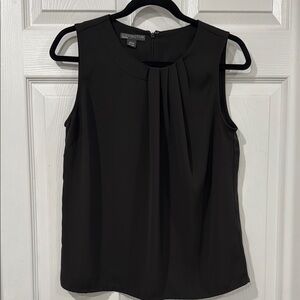 Covington Black Sleeveless Pleated Blouse